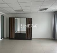 Offices with an elegant cabinet and white walls, available for rent.