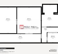 Floor plan of a 2-room apartment with a kitchen and bathroom.