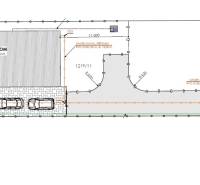 Floor plan of a family house with three parking spaces on Mičurínska Street in Orechová Potôň.
