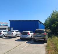 Parking lot in front of the warehouses on Textilná Street in Košice, Nad jazerom area.
