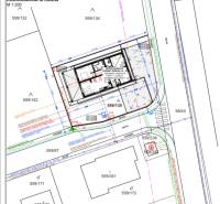 Building plan of a family house in Galanta Košúty, showing the placement on the plot.