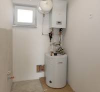 Heating and boiler in the utility room of a family house, ready for use.