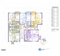 Floor plan of the 2nd floor of the apartment building with room layout and room legend.