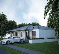 A family house in Western Slovakia with a white car in the driveway.