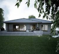 A family house in Western Slovakia with a large terrace, surrounded by greenery and a well-maintained garden.