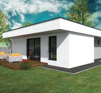Modern bungalow with garden seating in Western Slovakia, Home construction.