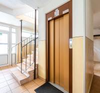 Elevator and staircase in a residential building on Žižkova Street, Košice – Juh district.