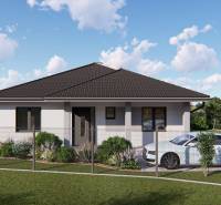 A family house with a landscaped garden, fencing, and a parked car in Malinovo. Residential land.