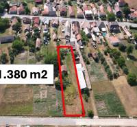 Aerial view of a 1,380 m² plot in Štrkovec. Construction of houses.