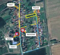 View of the map of Štrkovec, showing the construction of houses and communication routes.