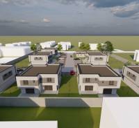 New houses on Triblavinská Street in Chorvátsky Grob with 4-room apartments and gardens.