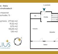 Layout of a 4-room duplex on Pri vinohradoch Street in Bratislava.