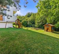 Exterior of a 3-room apartment on Martina Granca Street in Bratislava – Dúbravka with a children's playground.