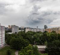 View from a 3-room apartment on Gercenova Street in Bratislava - Petržalka, clouds over the city.