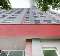 A view of an apartment building in Bratislava - Petržalka on Blagoevova Street.