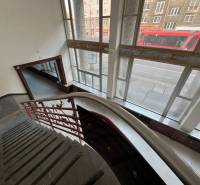 Interior staircase with glazing in commercial premises.