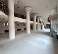 Spacious commercial spaces with large columns and glazing allow for flexible use.