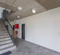 A view of the staircase with a metal railing in a 2-room apartment.