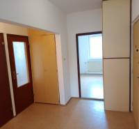 Entrance hallway in a 3-room apartment with built-in wardrobes and doors to the rooms.