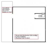 Floor plan of a family house with a terrace, with an area of 24 m², staircase.