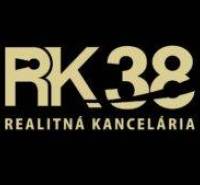 Real estate agency logo RK38 on a black background.