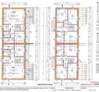 The floor plan of a 5 or more room apartment shows the layout of rooms on the floors.