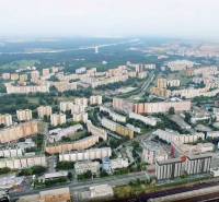 Construction of apartments in Bratislava - Petržalka on Panónska Street with a panorama of residential blocks.