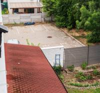 View of the parking lot from the roof of a 2-room apartment on Agátová Street, Rovinka.