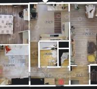 Floor plan of a 3-room apartment with a kitchen, living room, bathroom, and children's room.