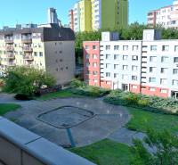 View from a 3-room apartment on Ondavská Street, Bratislava - Nivy, with space between apartment buildings.