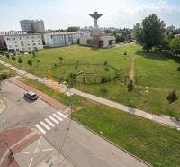 A view from above of the greenery in the town of Sereď, near Galanta Street.