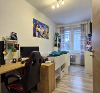 Room and a 3-room apartment with a desk, chair, and bed by the window.