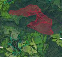 Map visualization of agricultural and forest lands around Kameniany.