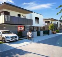 Modern row housing with cars and cyclists, 3-room apartment in Dubová.