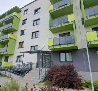 Apartment building with green balconies on Suchoňova Street in Poprad.