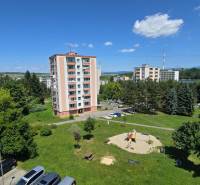 Housing estate panorama in Zvolen with a view of greenery and apartment buildings.