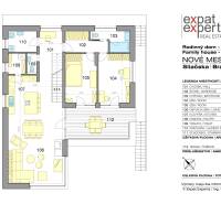 Floor plan of the second floor of the family house on Sliačska Street in Bratislava. Placement of rooms.