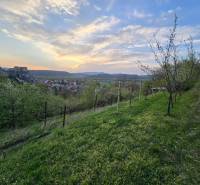 Sunset over the ruins of Beckov Castle from the slope above Sychrov Street.