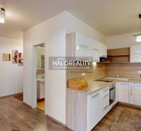 A kitchen in a 3-room apartment with compact kitchen equipment and appliances.