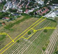 Plots - housing in Bratislava, Rača, with an access road and surroundings of houses.