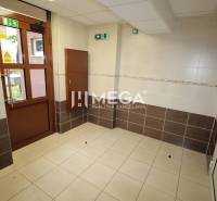 Entrance hall in a 3-room apartment with tiles and doors to the outdoor yard.