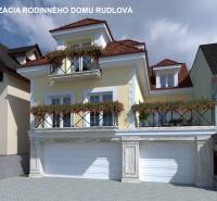 Visualization of a family house with flowers on balconies on the street under Bánoš, Banská Bystrica.