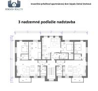 Floor plan of the third floor of an apartment building with rooms in hotels and guesthouses.