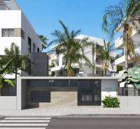 Exterior with palm trees on Santa Rosalia Lake Street in Torre Pacheco, 3-bedroom apartments.