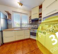 Kitchen in a 4-room apartment with equipment and a view from the window.