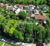 Aerial view of the built-up area in Tisovec with a visible family house and plot.