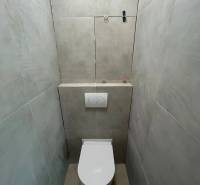 Bathroom spaces in a 2-room apartment with a toilet and tile cladding.