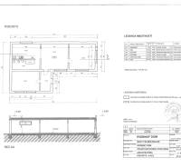 The floor plan of the family house shows the layout of the rooms and the materials of the walls.