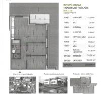 A 3-room apartment design with an area of 74.99 m² with a terrace of 182 m².