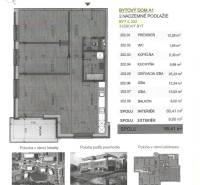 Floor plan of a 3-room apartment with an entrance hall, living room, bathroom, and balcony.